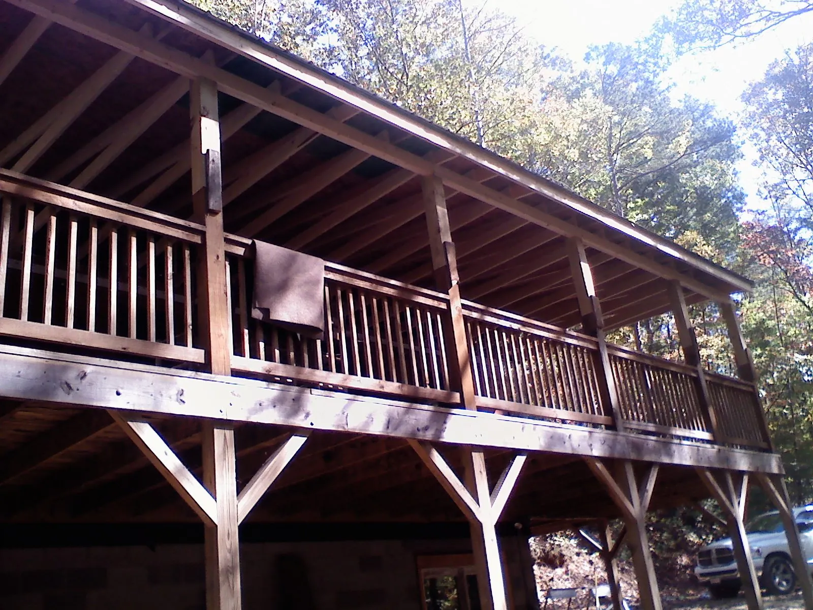Timber framing under a new elevated porch and deck — Roof Leak Repair in Saint Henry by Roofing Brothers